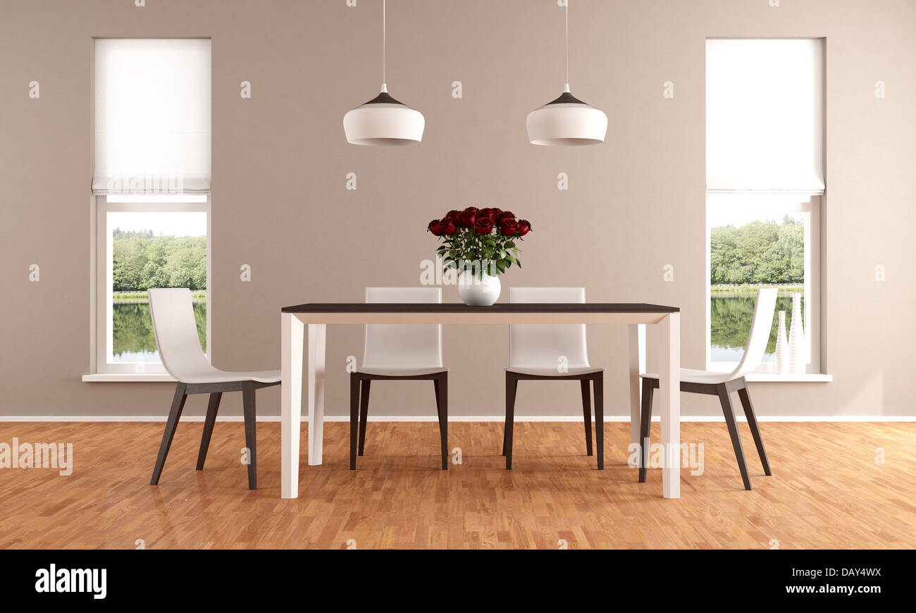 Elegant Beige Dining Room Rendering The Image On Background Is A My Photo Stock Photo Alamy