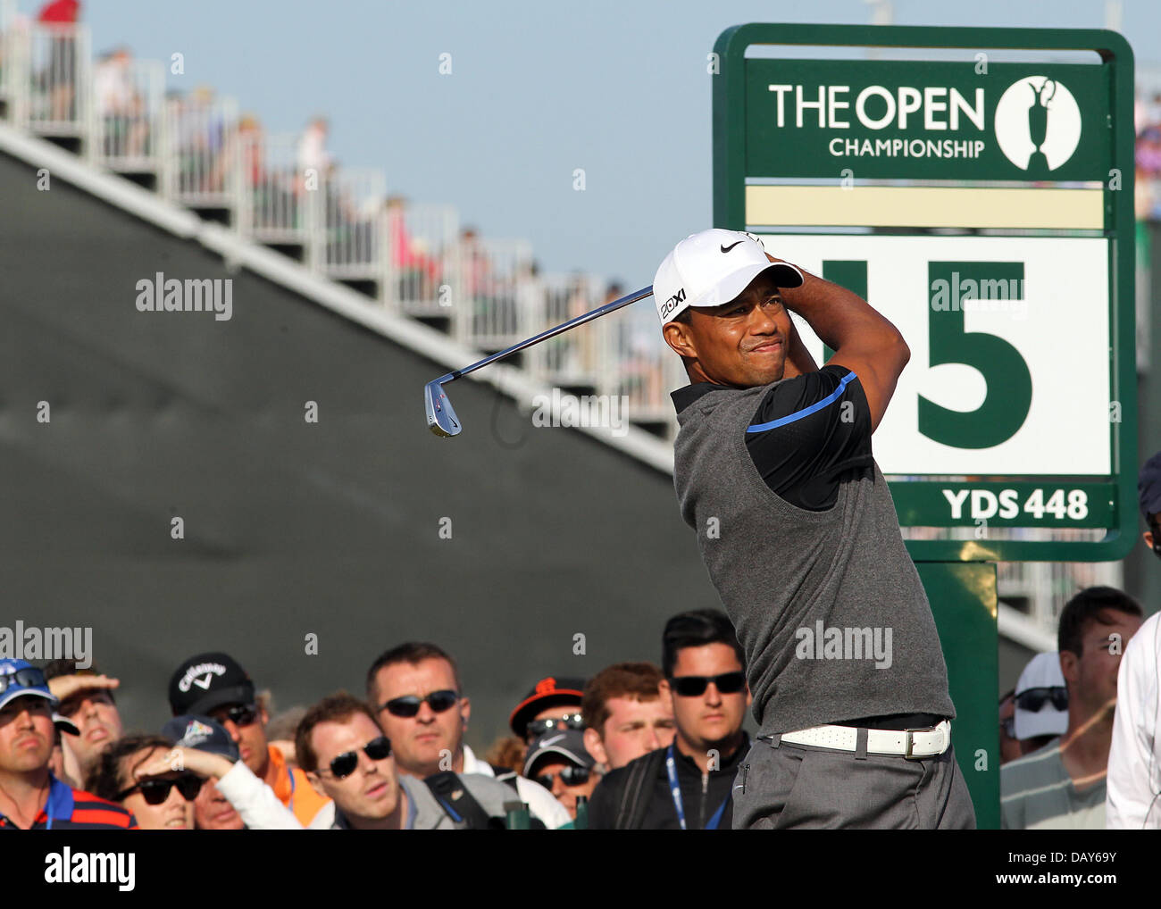 20.07.13 Muirfield, East Lothian, Scotland. American Tiger Woods in action during the third round of The Open Golf Championship from Muirfield. The 2013 Open Championship will be the 142nd Open Championship held 18-21 July at Muirfield Golf Links in Gullane, East Lothian, Scotland. Stock Photo