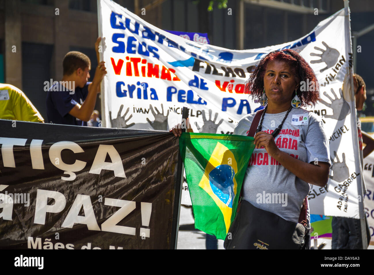 19 JUL 2013 – Protest in memory of the victims of Candelaria Stock Photo