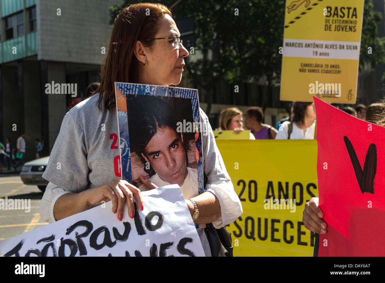 19 JUL 2013 – Protest in memory of the victims of Candelaria Stock Photo