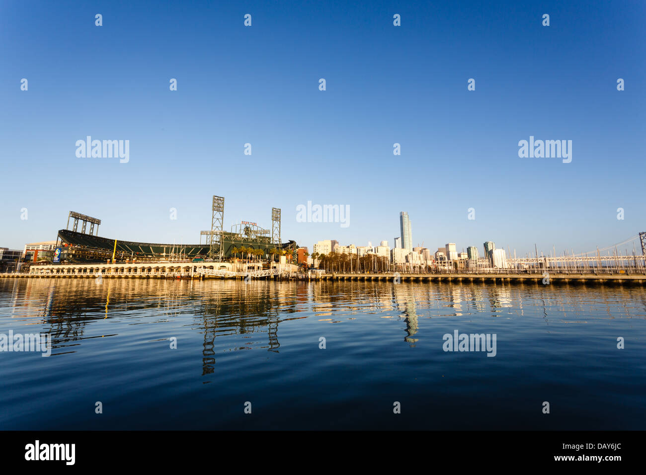 San Francisco Giants Stadium viewed from McCovey Cove Bay Stock Photo