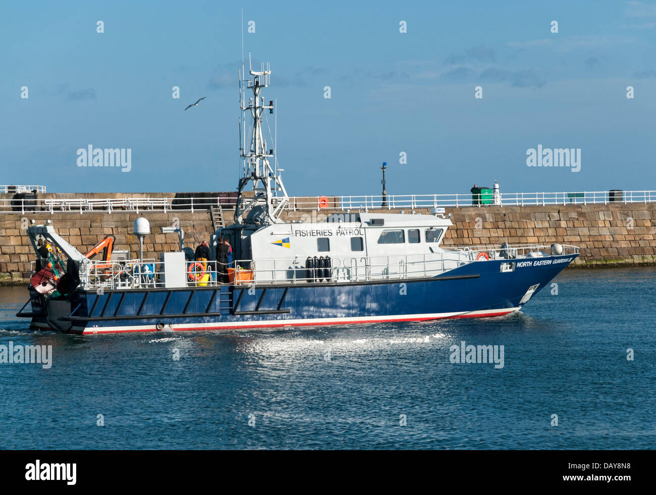 Great Britain, England, North Yorkshire, Whitby, River Esk, harbour, Fisheries Patrol Boat Stock Photo