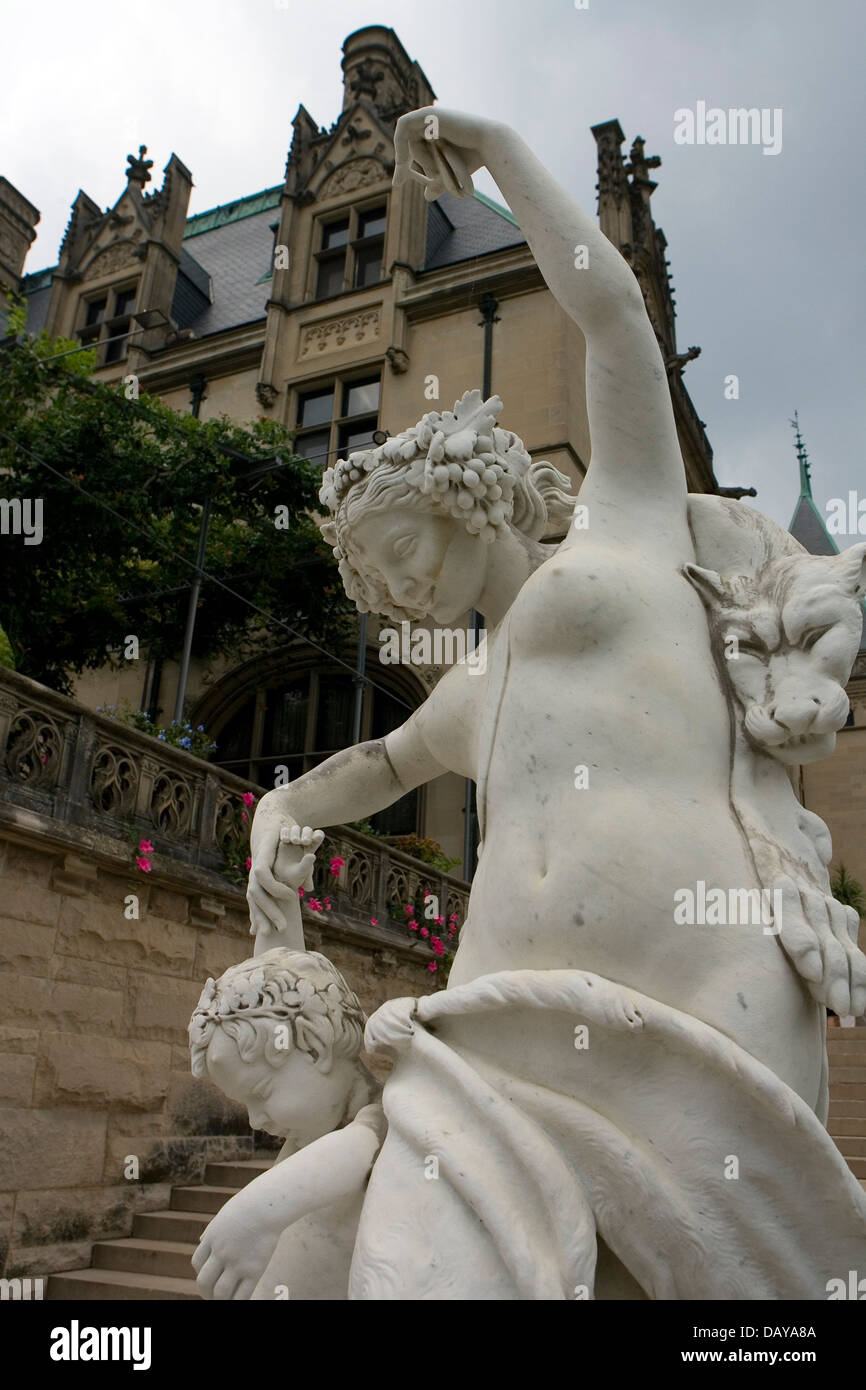 Statue outside of the Biltmore Estate, built by Vanderbilt near