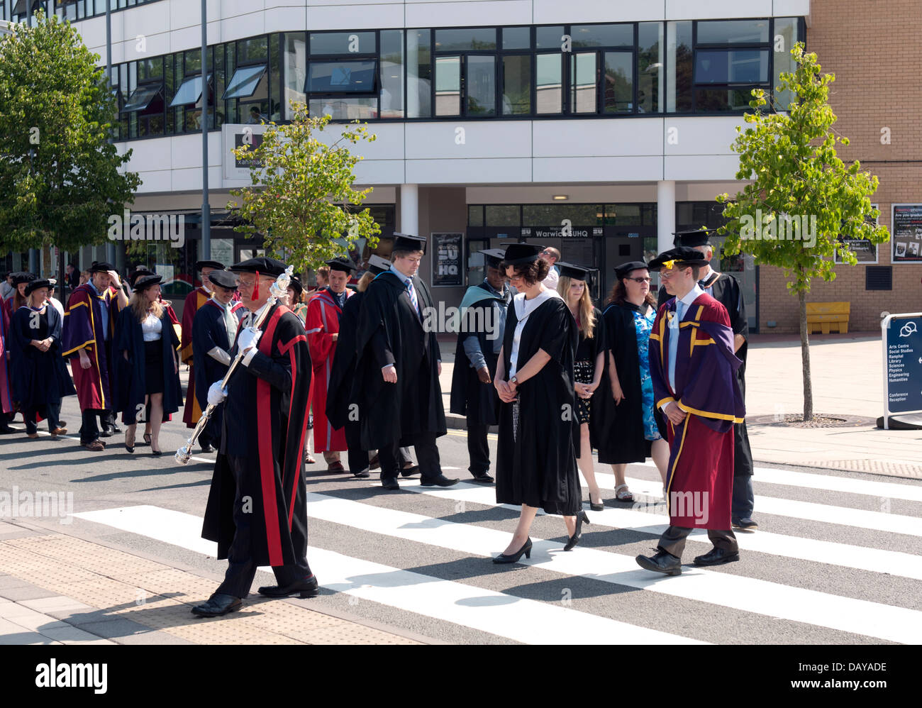 Academic procession on graduation day, University of Warwick, UK Stock