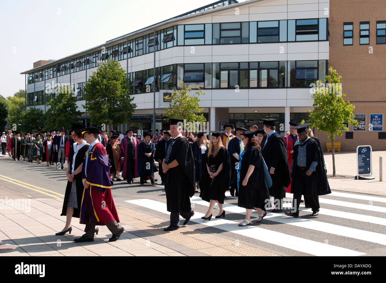 Academic procession on graduation day, University of Warwick, UK Stock