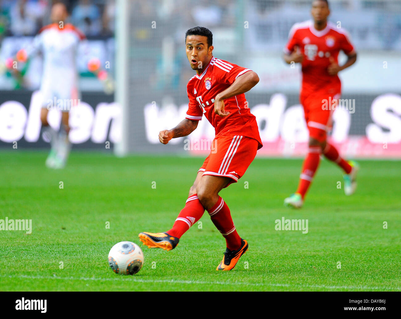 New Bayern player Thiago Alcantara during a pre-season match of FC Bayern Munich vs. Hamburger SV in the 'TelekomCup' Tournament on 20.7.2013 Stock Photo