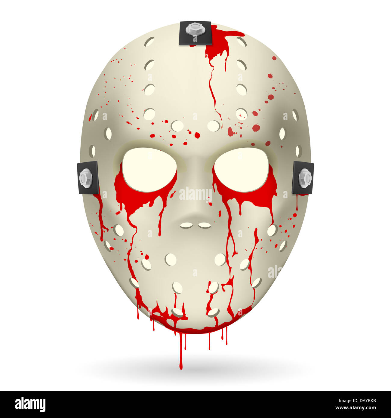 Bloody Hockey Mask. Illustration on white background for design. Stock Photo