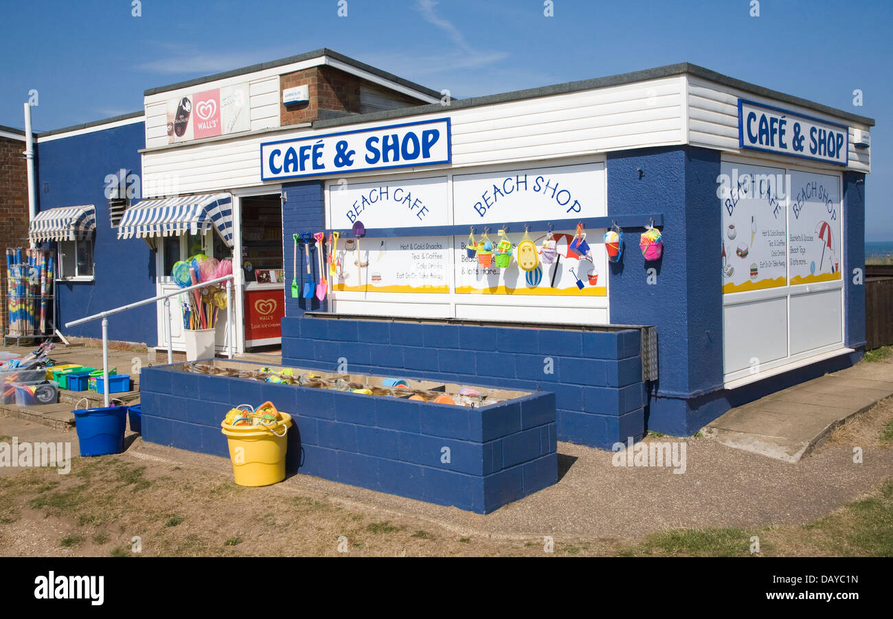 Seaside cafe beach shop Hunstanton Norfolk England Stock Photo