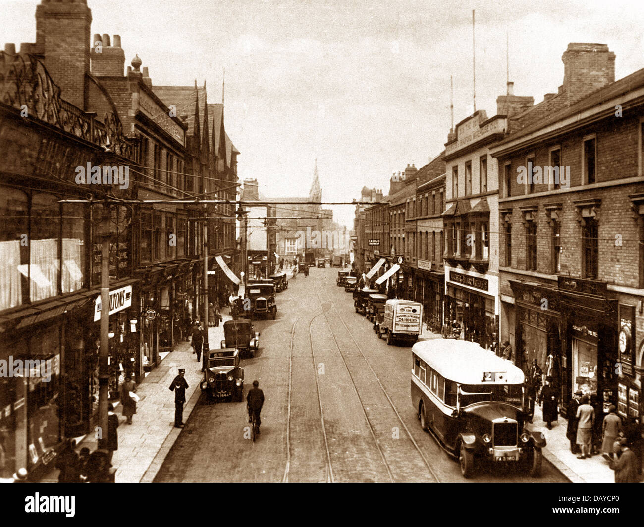 BurtononTrent Station Street probably 1920s Stock Photo Alamy