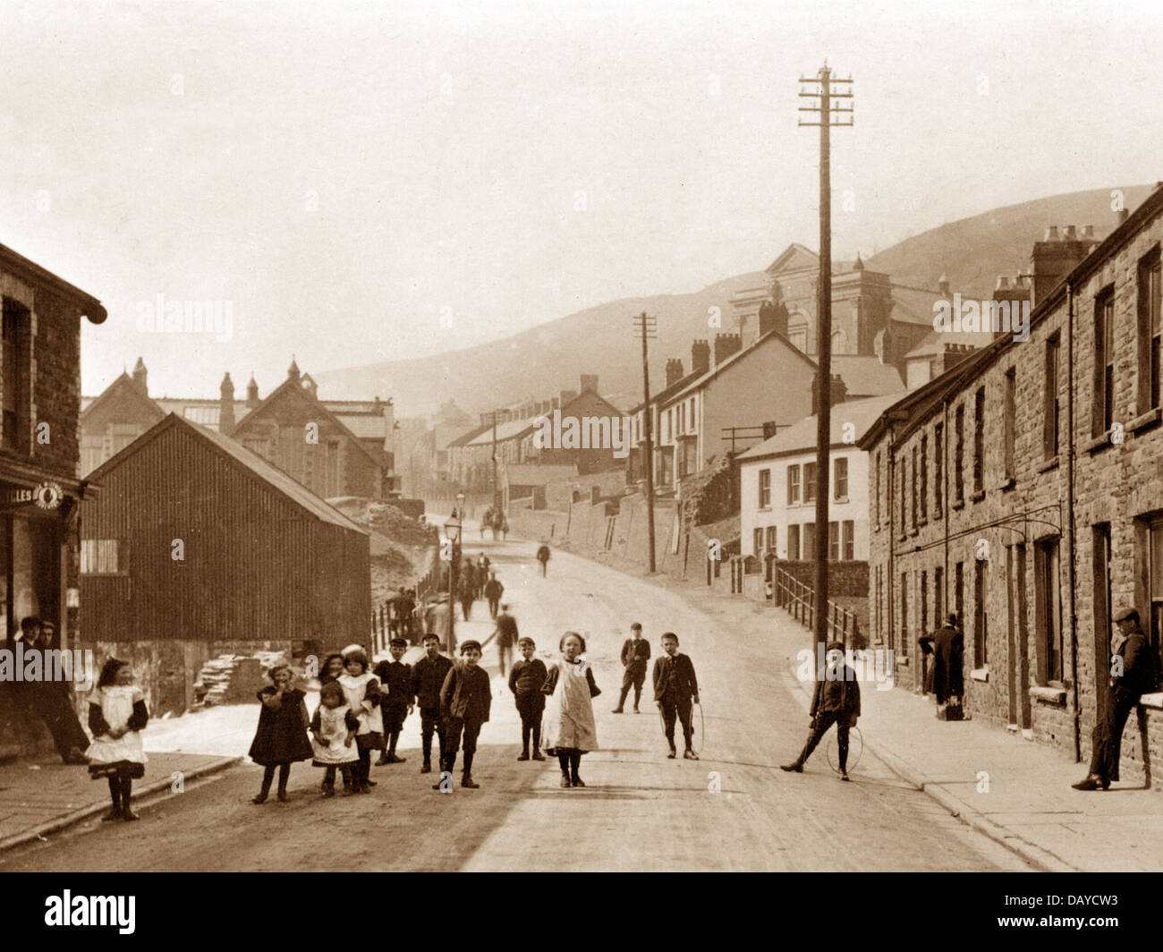 Clydach Vale Wern Street early 1900s Stock Photo Alamy