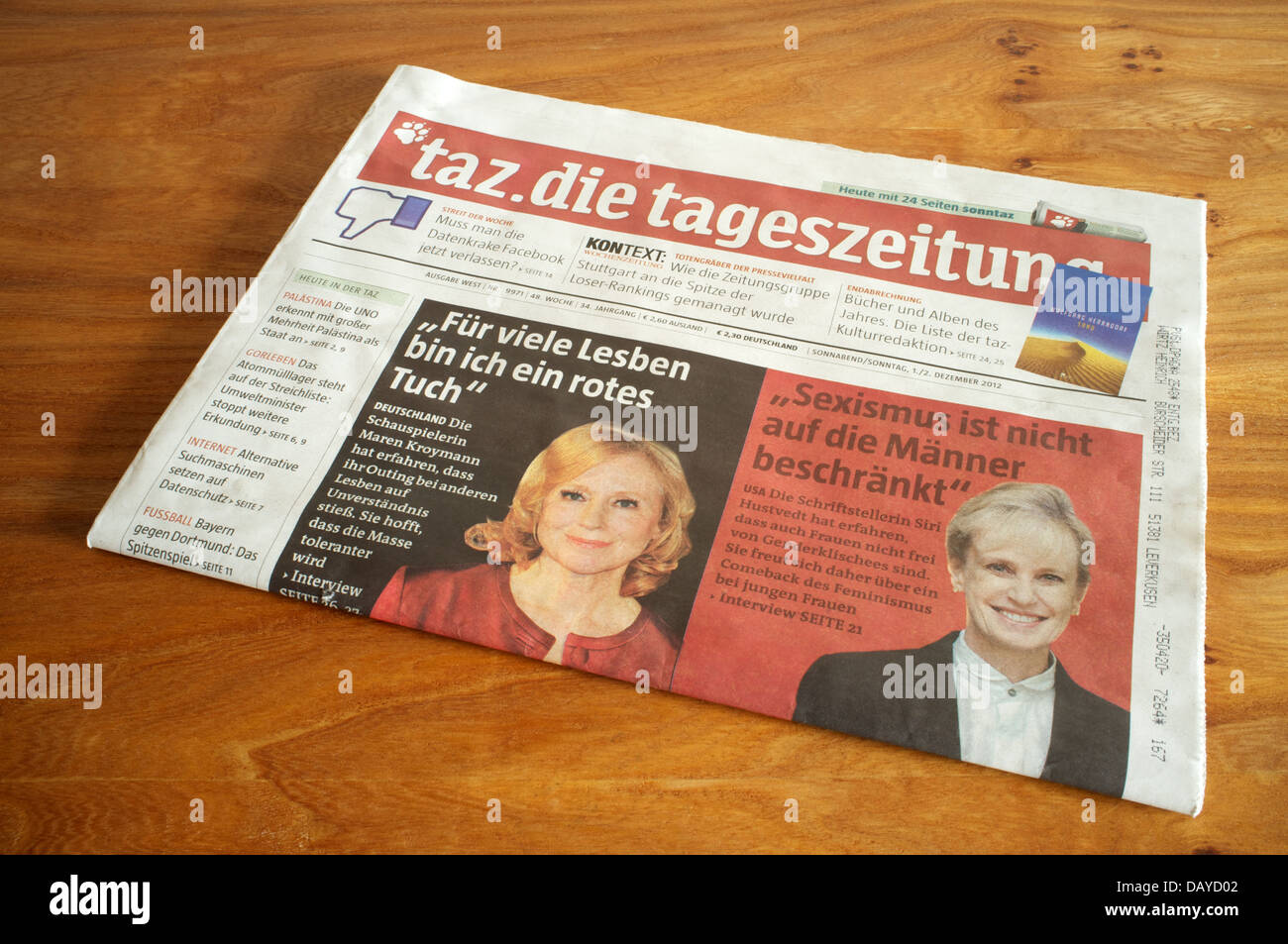 Taz tageszeitung newspaper Stock Photo