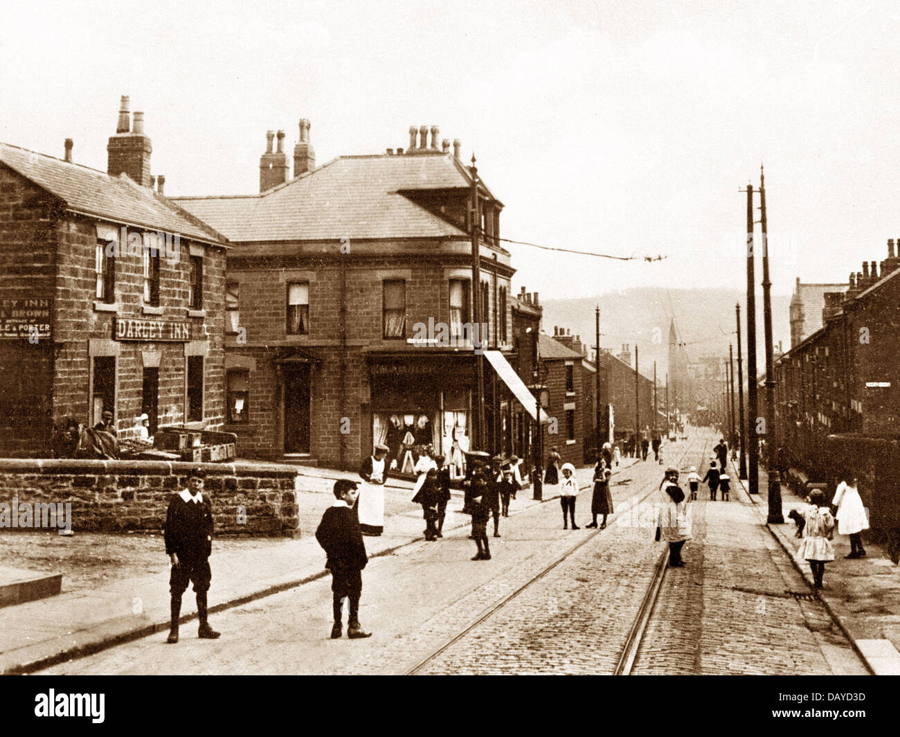 Worsbrough Dale High Street early 1900s Stock Photo Alamy