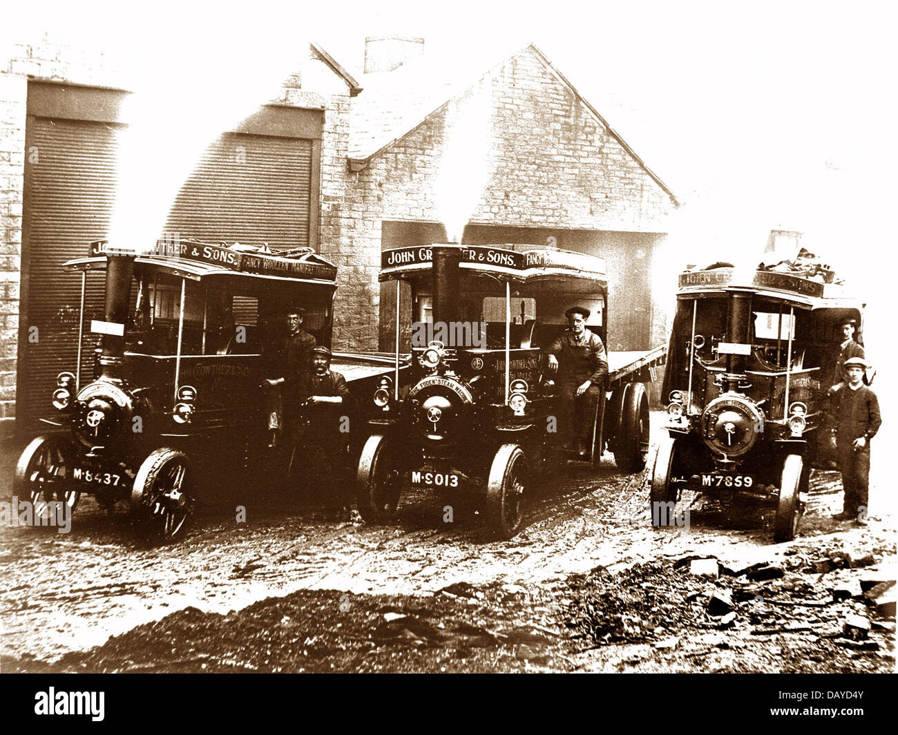 Milnsbridge Traction Engines early 1900s Stock Photo