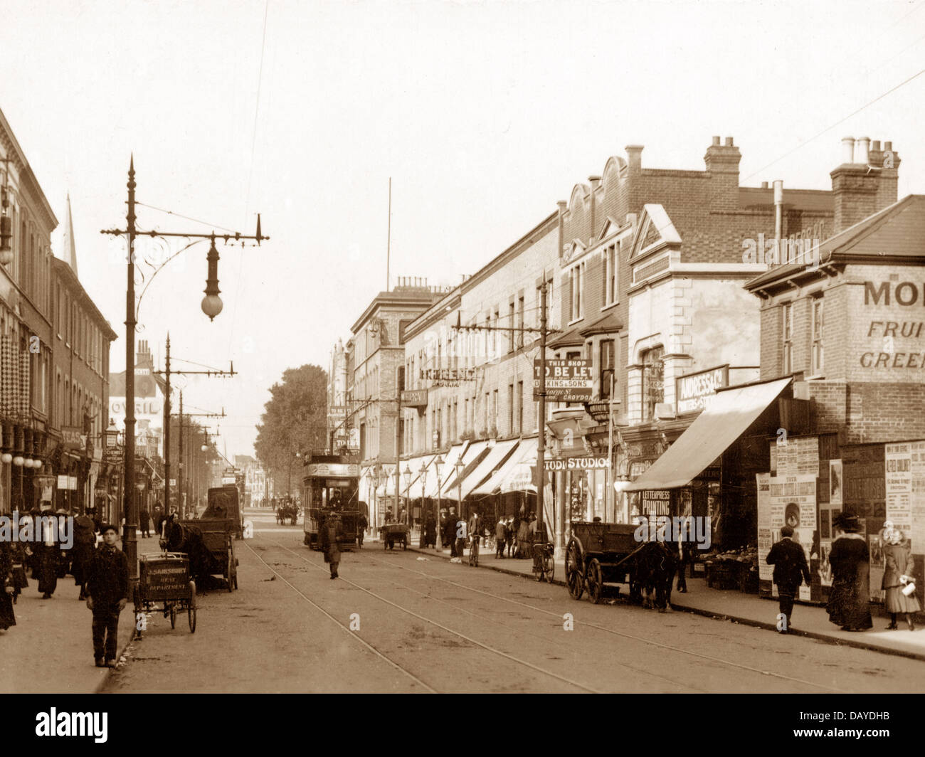 Croydon West - London Road early 1900s Stock Photo