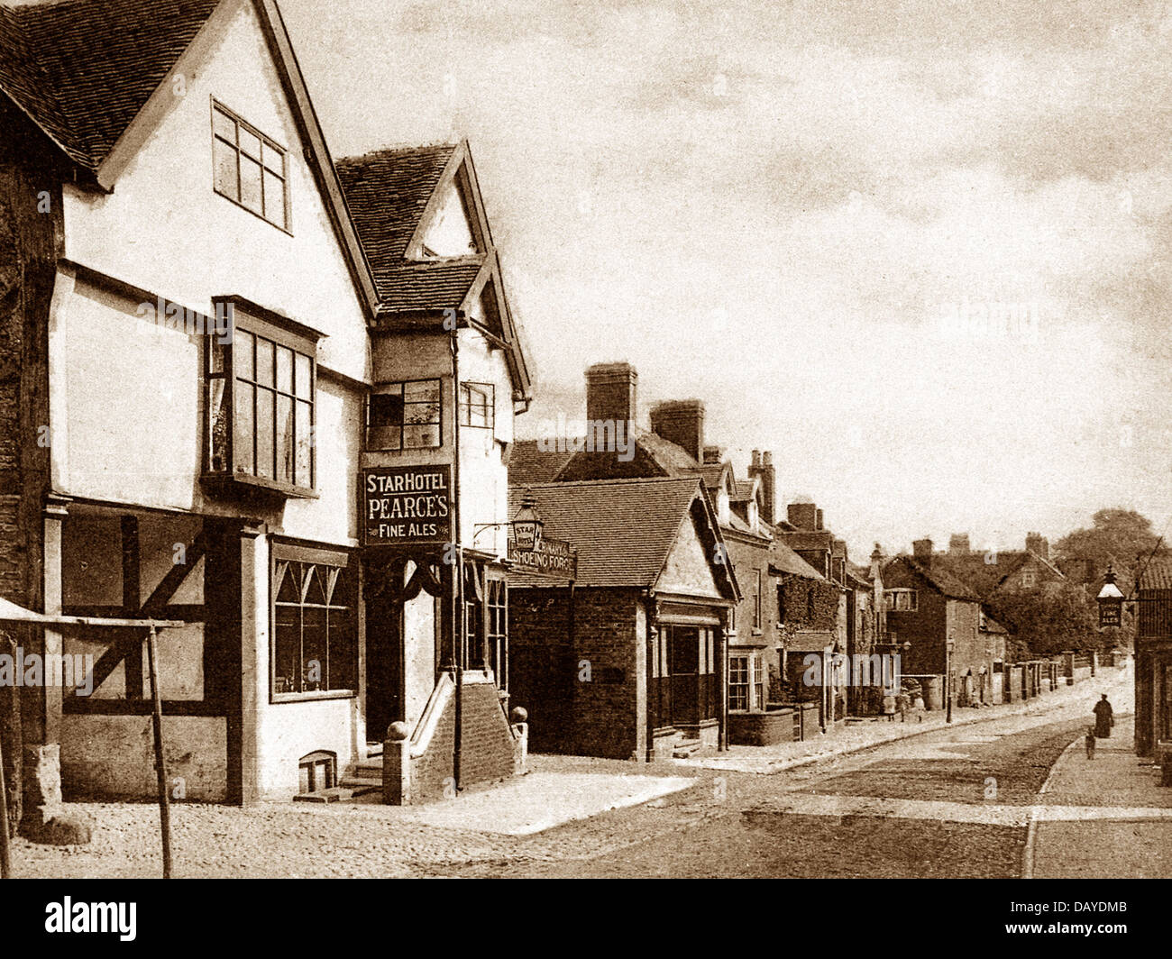 Market Drayton Stafford Street early 1900s Stock Photo Alamy
