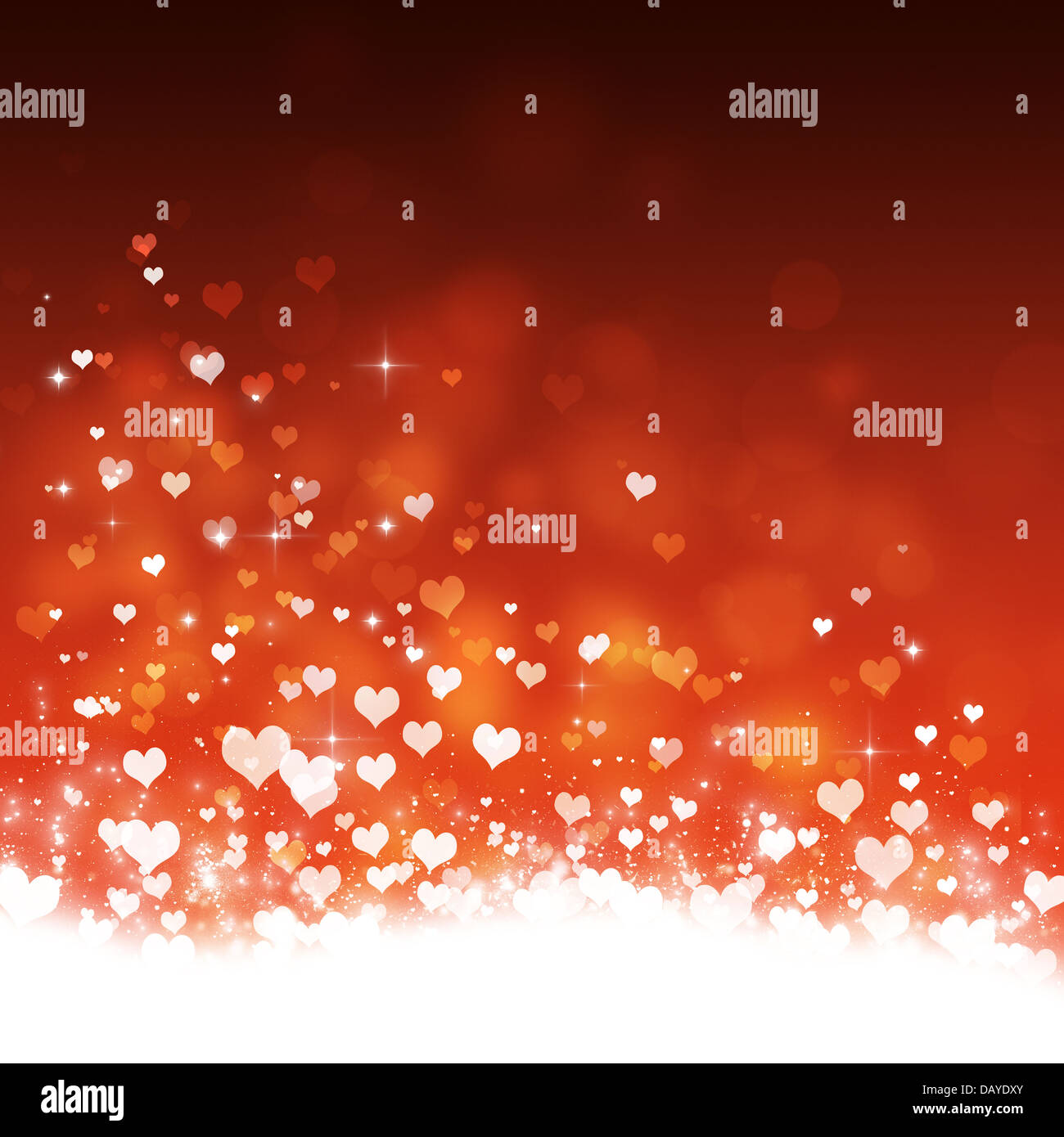 delightful valentine magic flying hearts celebration background Stock Photo