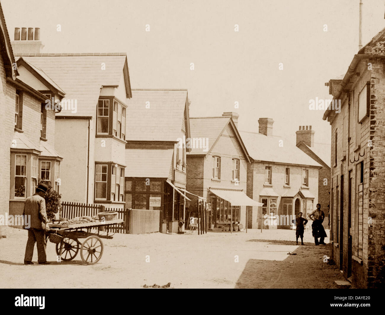 Milford on Sea Post Office and High Street early 1900s Stock Photo Alamy