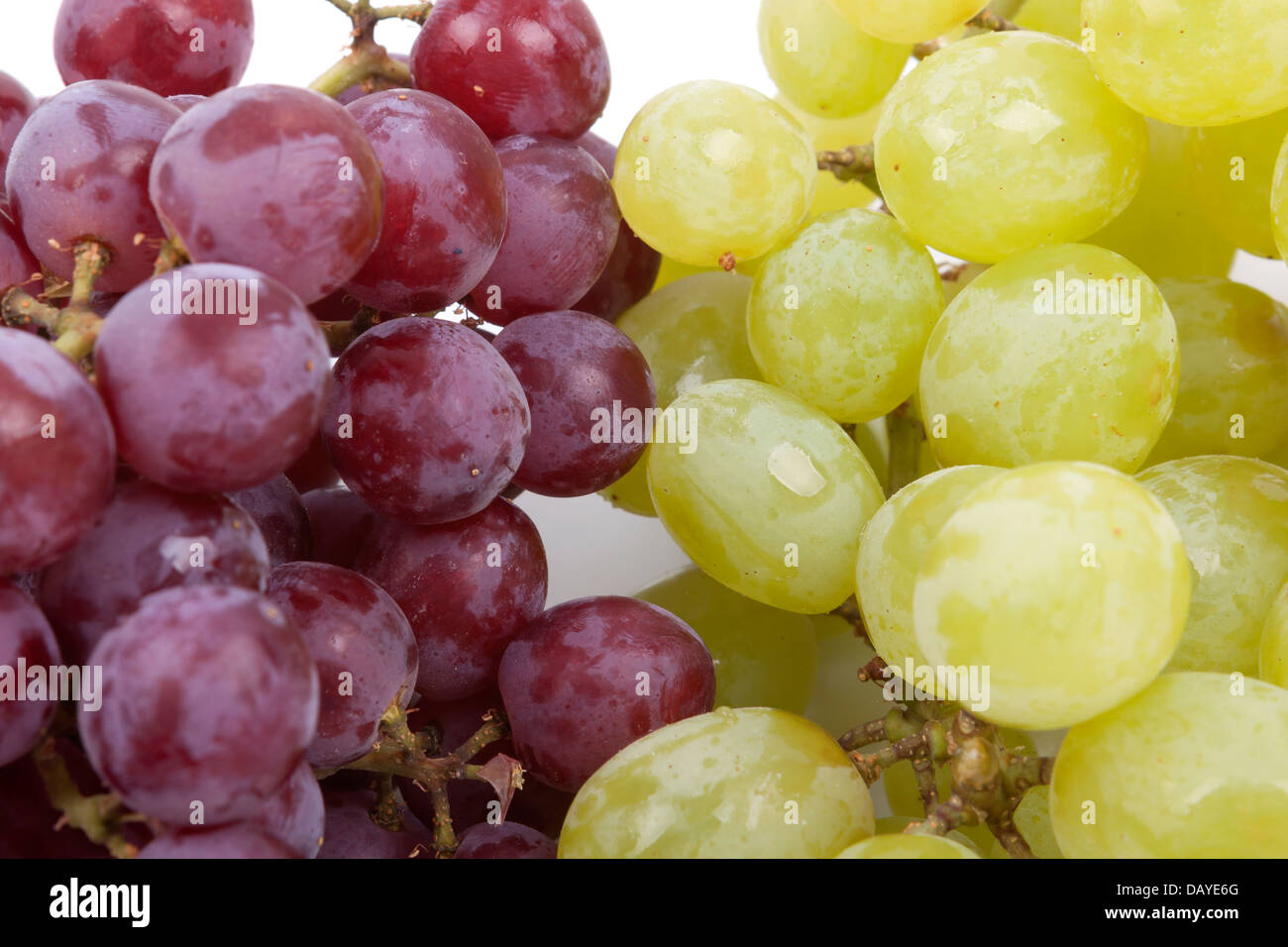 A bunch of green and red grapes isolated on a white background Stock Photo