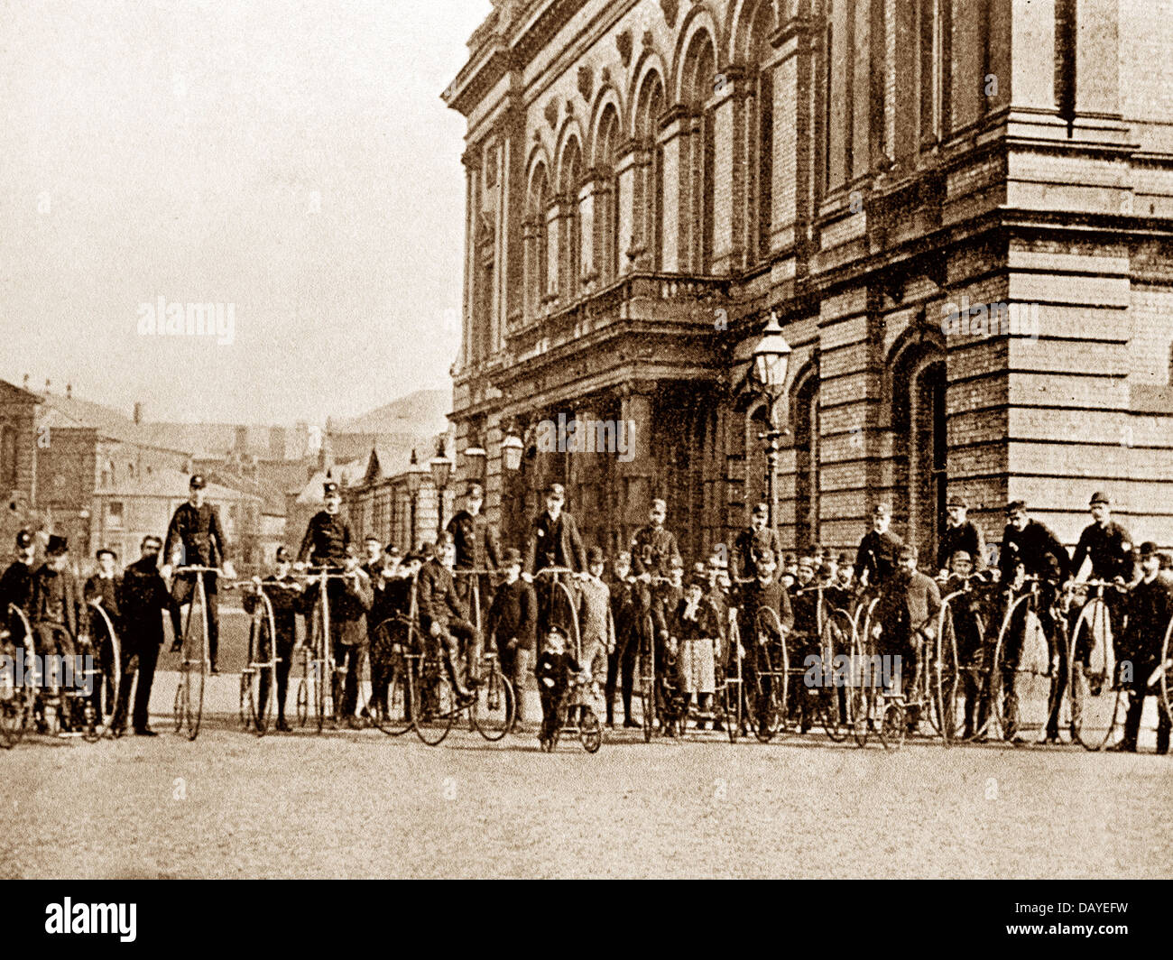 Grimsby Town Hall Cycling Club Victorian period Stock Photo - Alamy