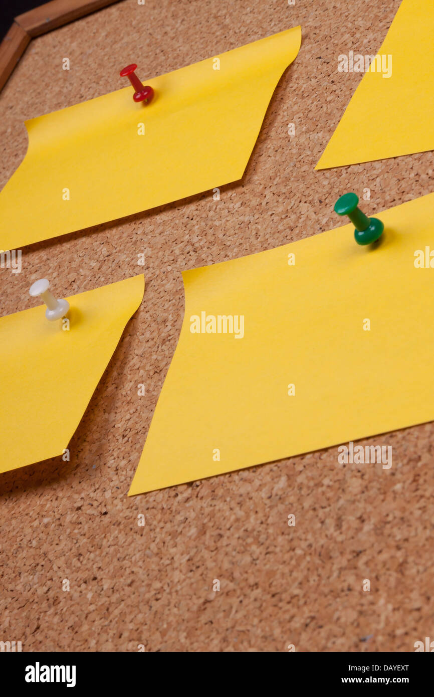 Post It Notes On Cork Board Stock Photo Alamy