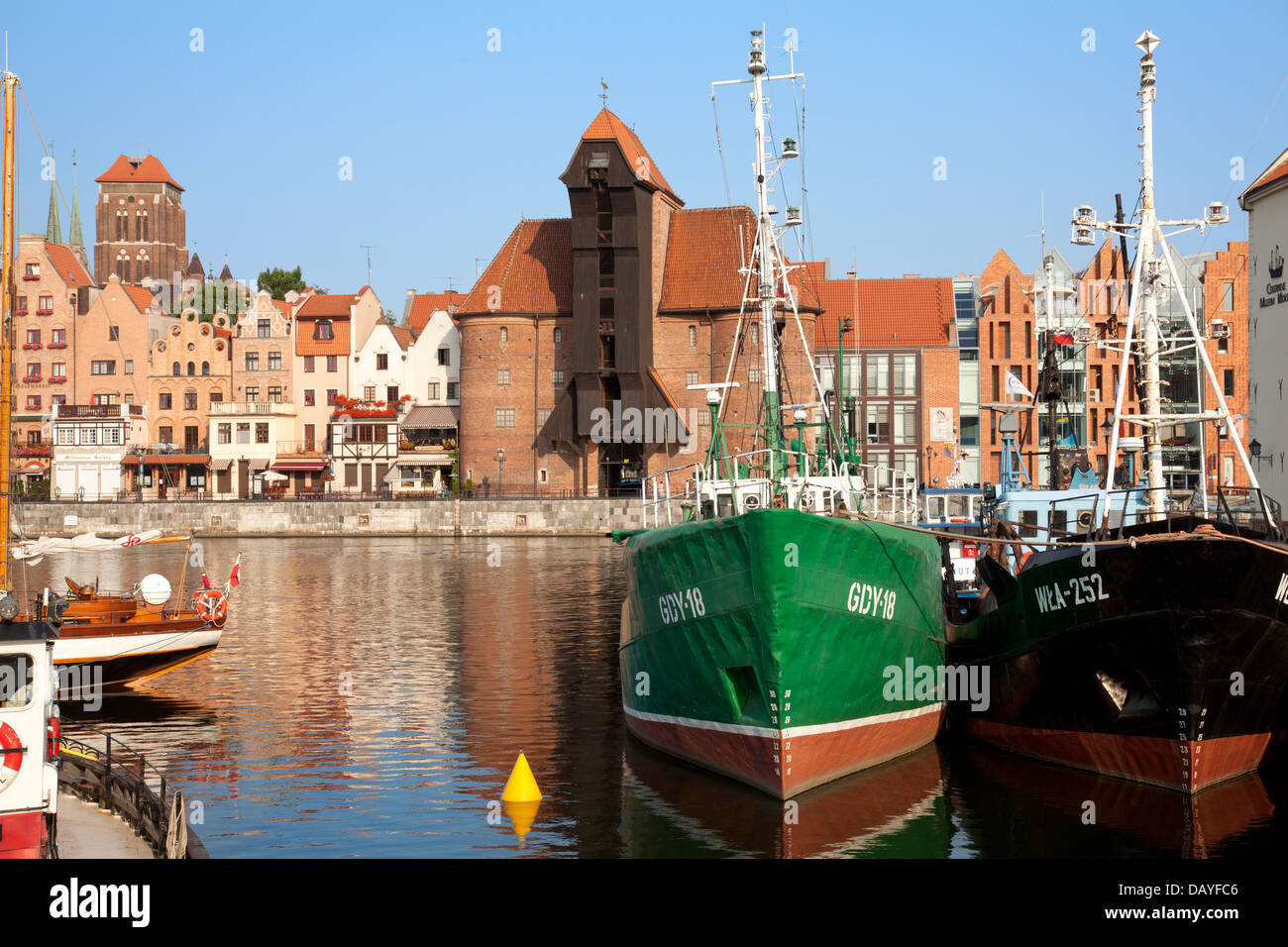 Marina in the city of Gdansk, Poland Stock Photo