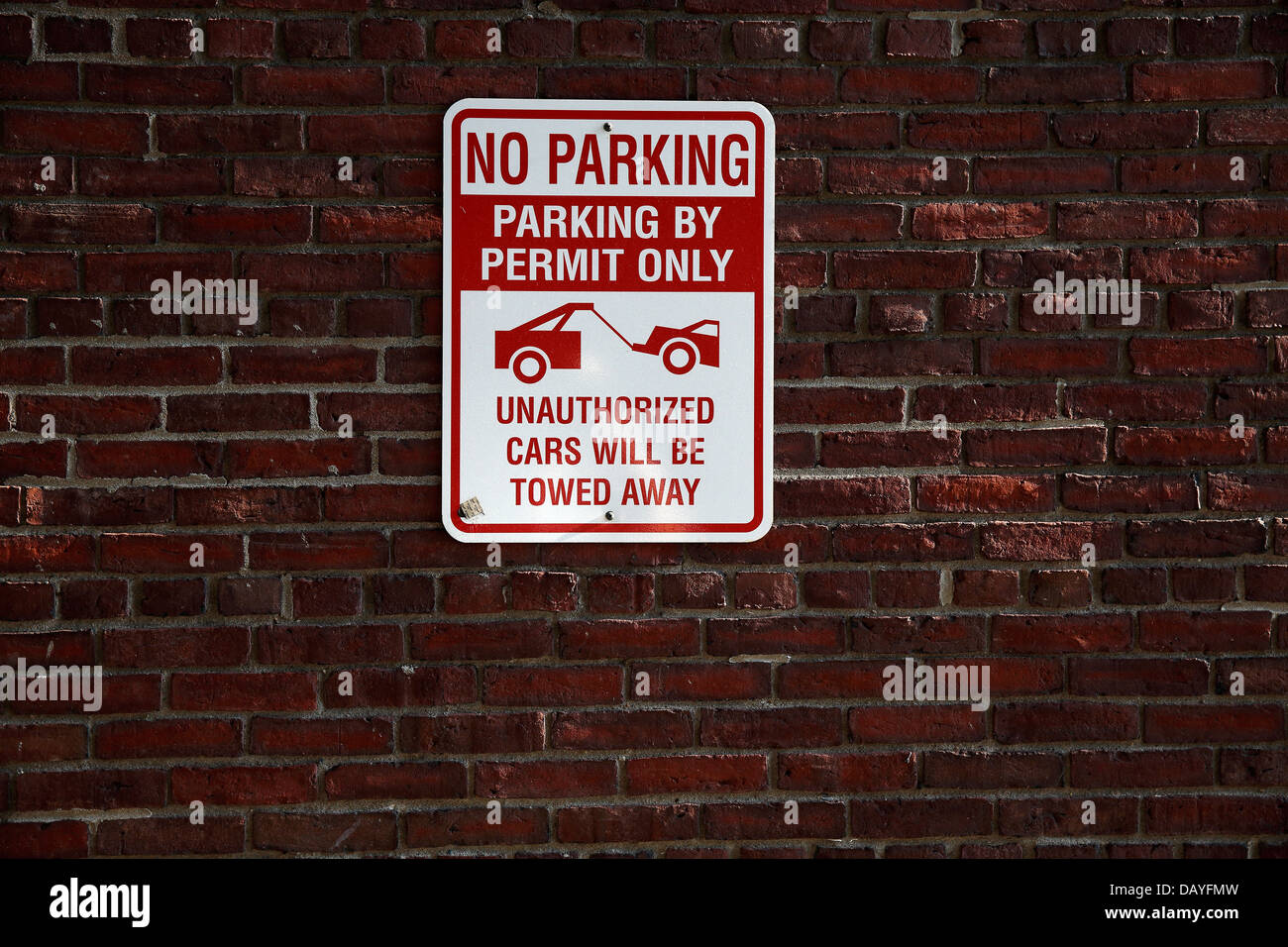 No parking tow zone sign Stock Photo
