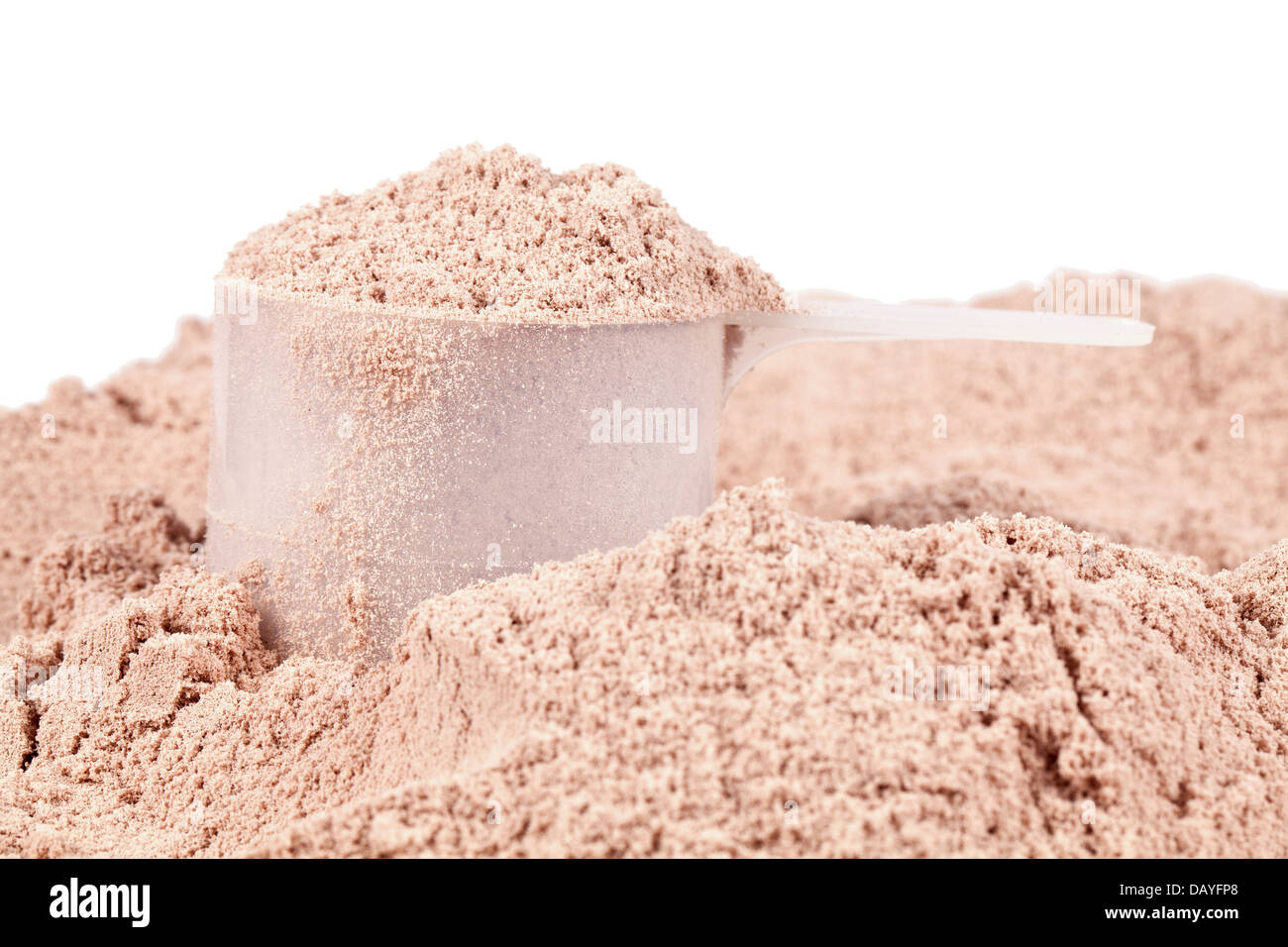 A scoop of chocolate whey isolate protein Stock Photo Alamy
