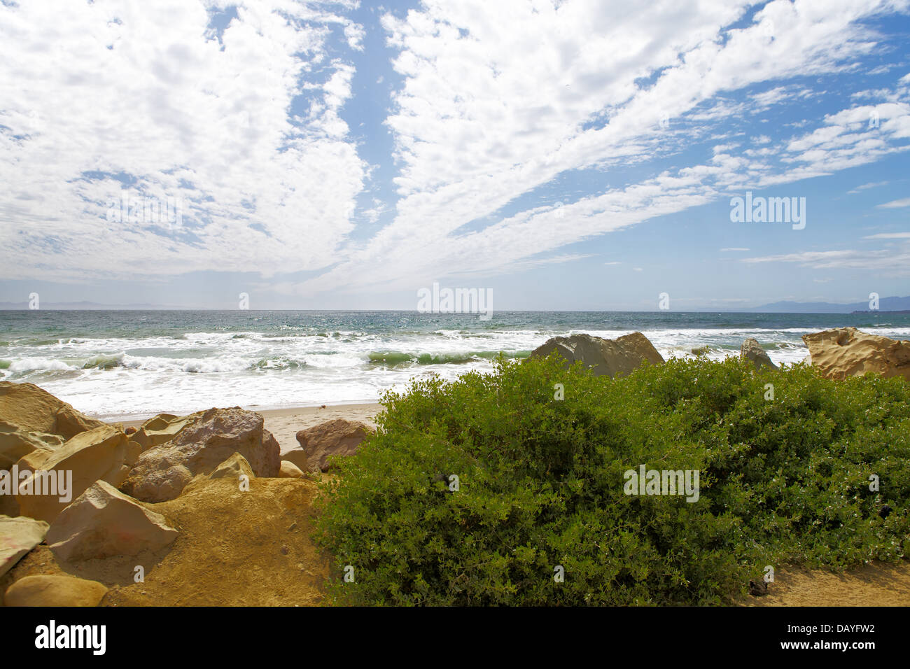 The Pacific coast and the beach in Ventura, California, United States Stock Photo