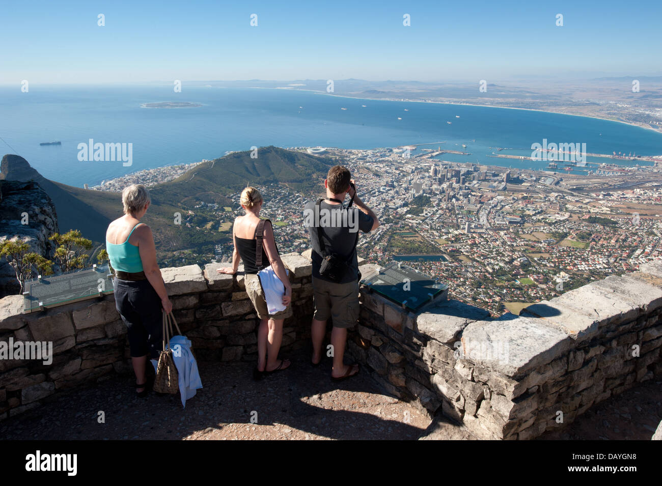 View of the city from Table Mountain, Cape Town, South Africa Stock Photo