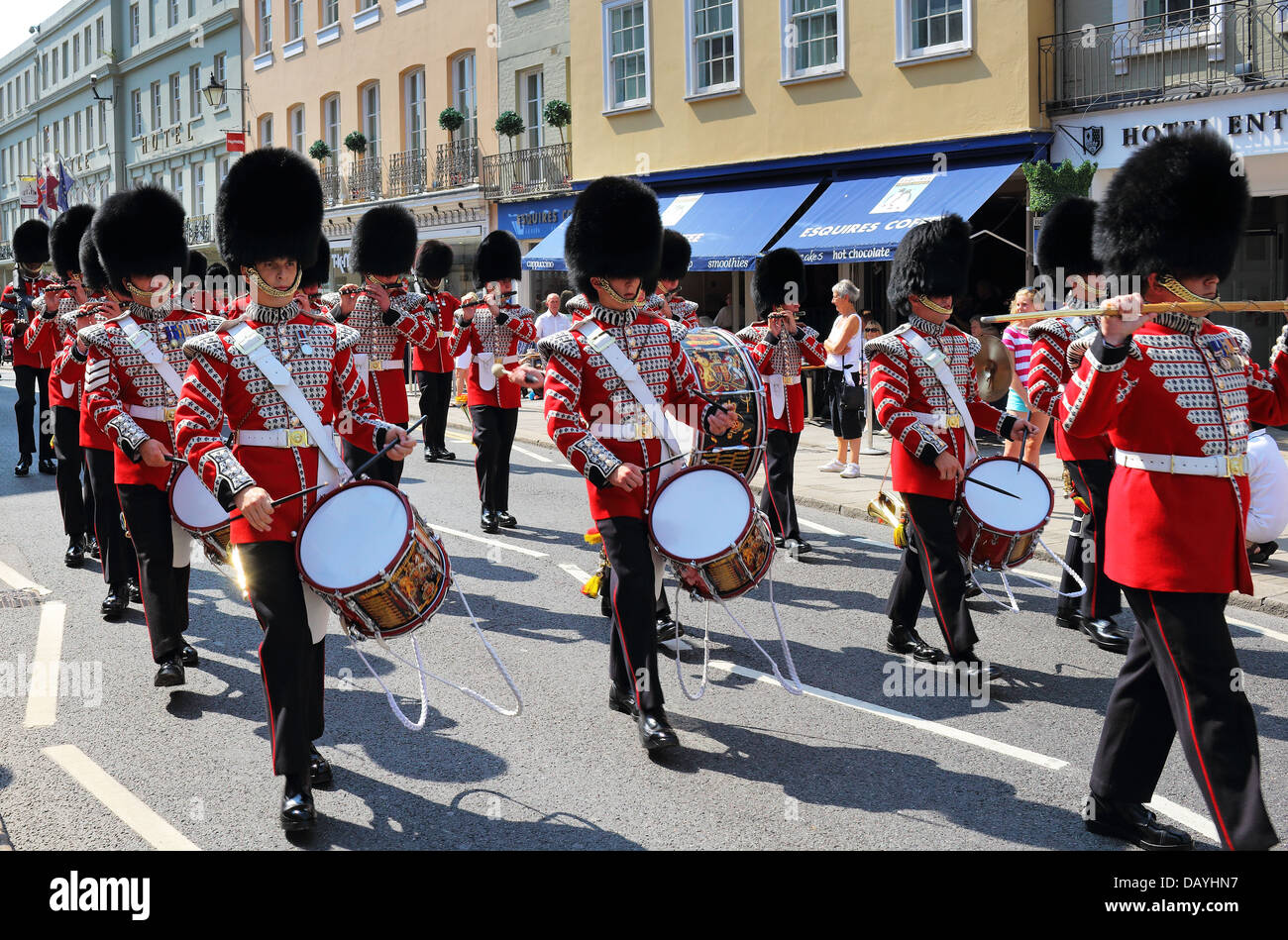 The Military Fife and Drum Band of the Grenadier Guards marching