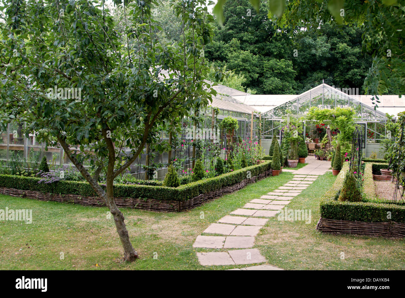 West Green House Garden Greenhouses Stock Photo Alamy