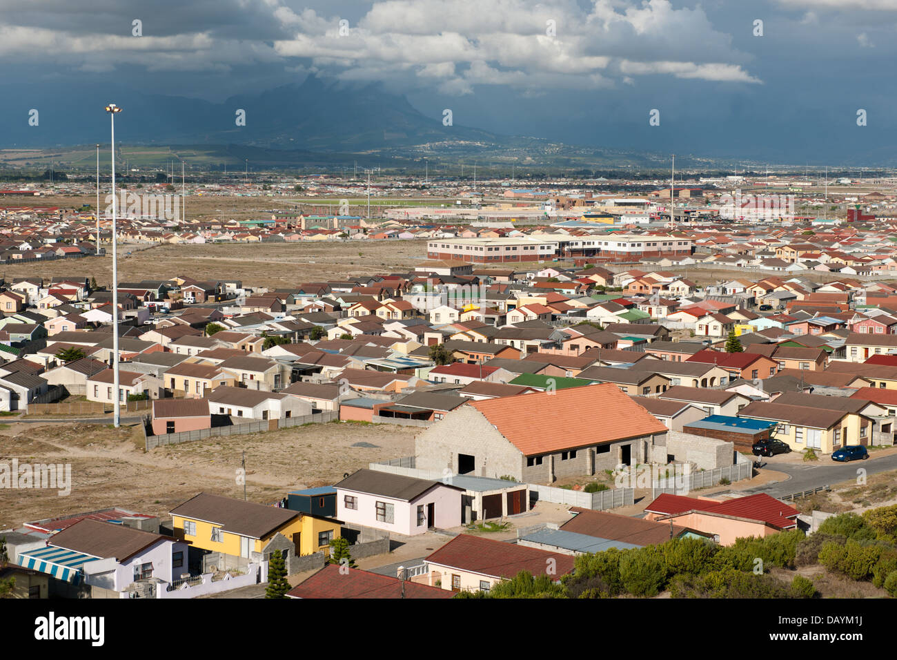 View over Khayelitsha, the largest township in SA, Cape Town, South