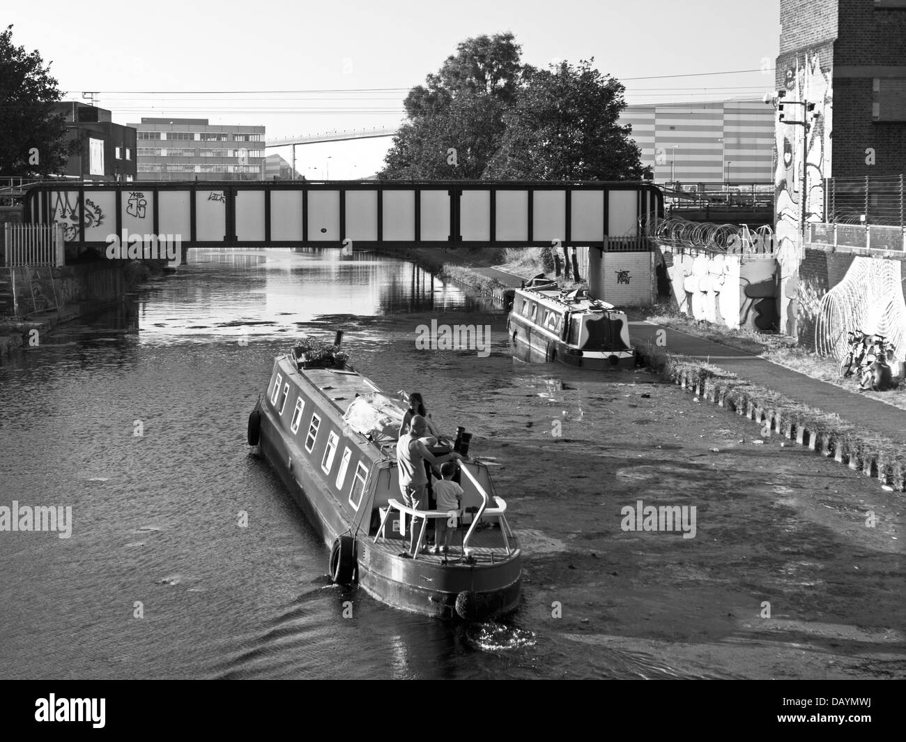 The River Lee Navigation at Hackney Wick, East London, England, United Kingdom Stock Photo