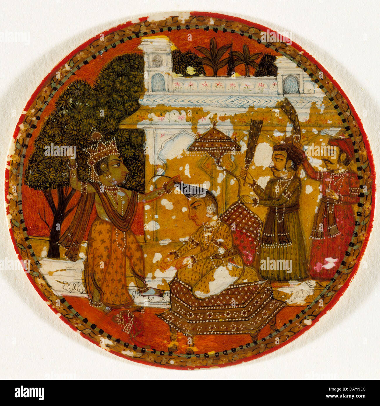 Krishna preparing to decapitate king kamsa hires stock photography and