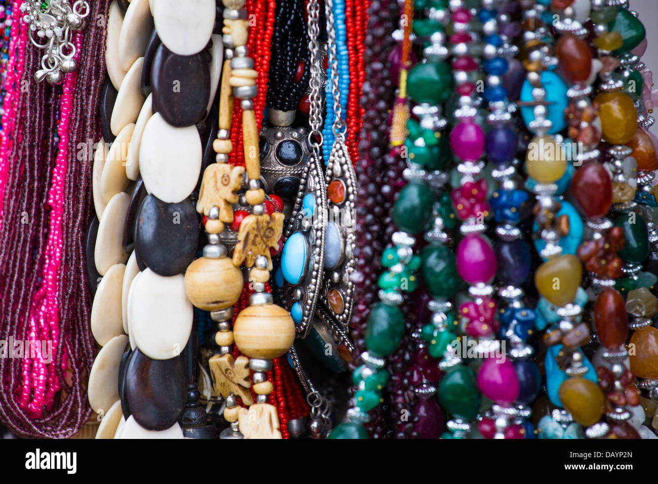Souvenir jewelry in Fatehpur Sikri, India Stock Photo