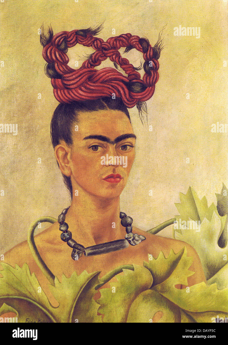 Frida Kahlo Self-portrait with braid 1941 Stock Photo