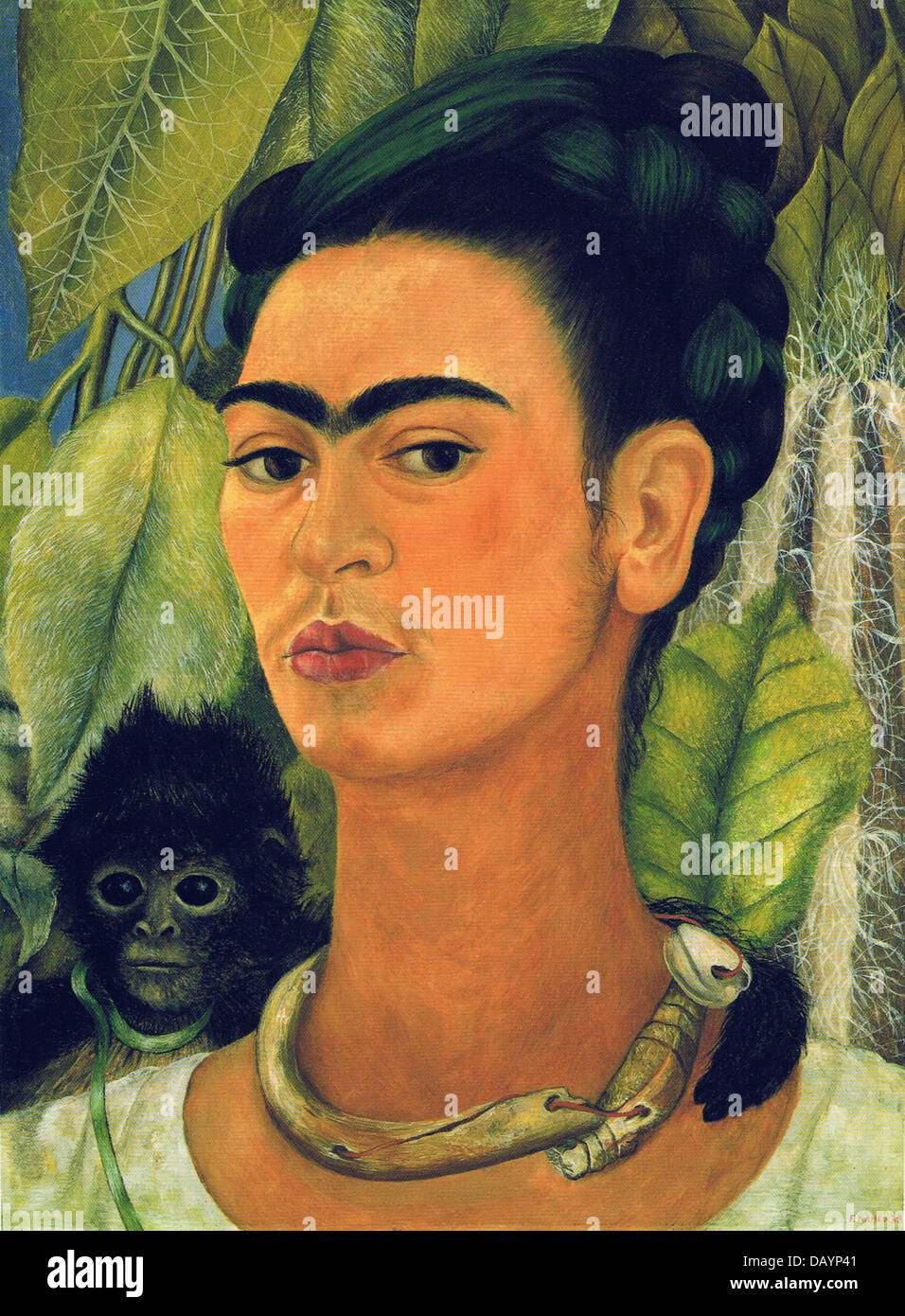 Frida Kahlo Self-portrait with Monkey 1938 Stock Photo
