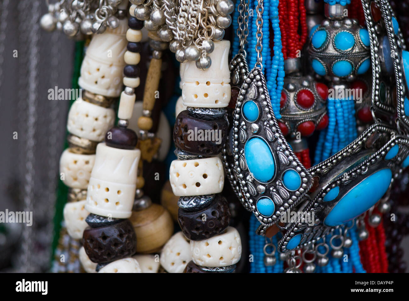 Souvenir jewelry in Fatehpur Sikri, India Stock Photo