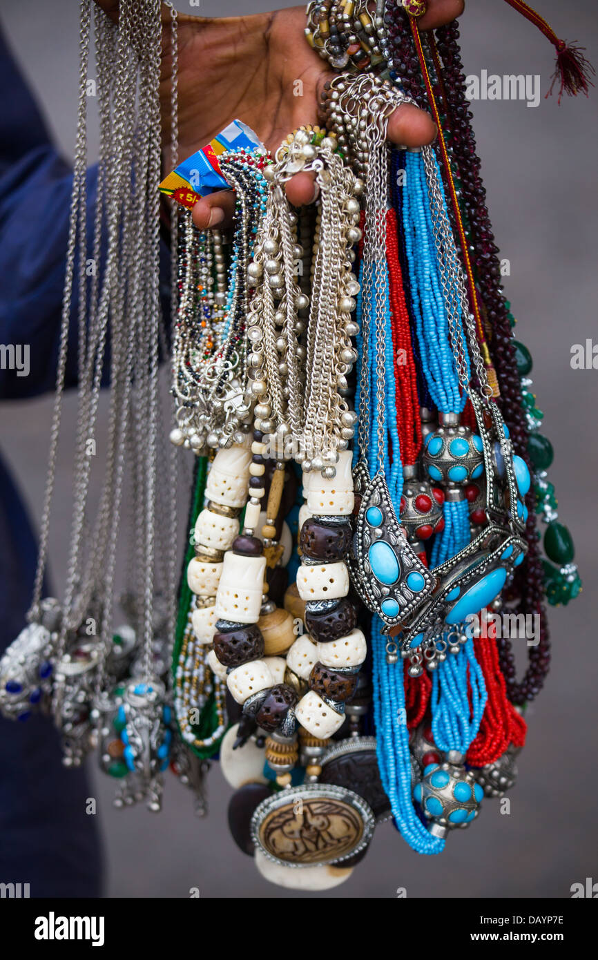 Souvenir jewelry in Fatehpur Sikri, India Stock Photo