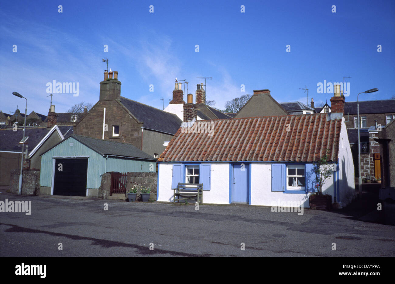 Whitewashed Scottish Traditional Cottage, Johnshaven Village
