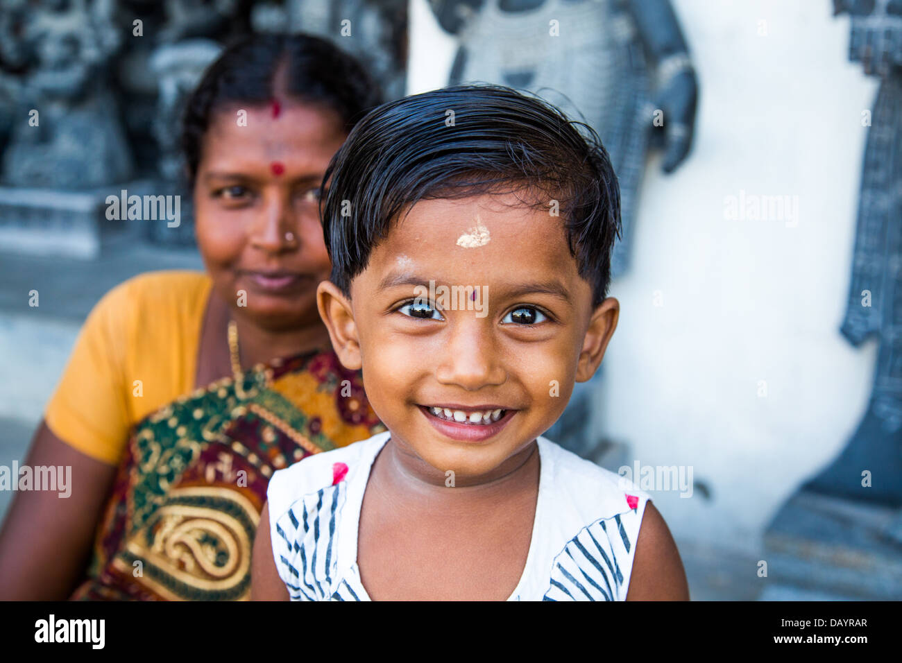 Indian boy, Mahabalipuram or Mamallapuram, Tamil Nadu, India Stock Photo