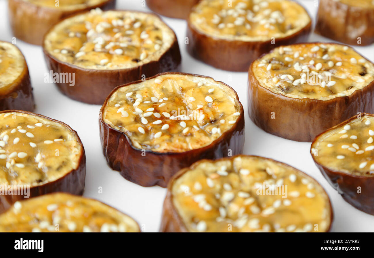 Grilled Eggplant With Miso Sauce Japanese eggplant sliced, grilled