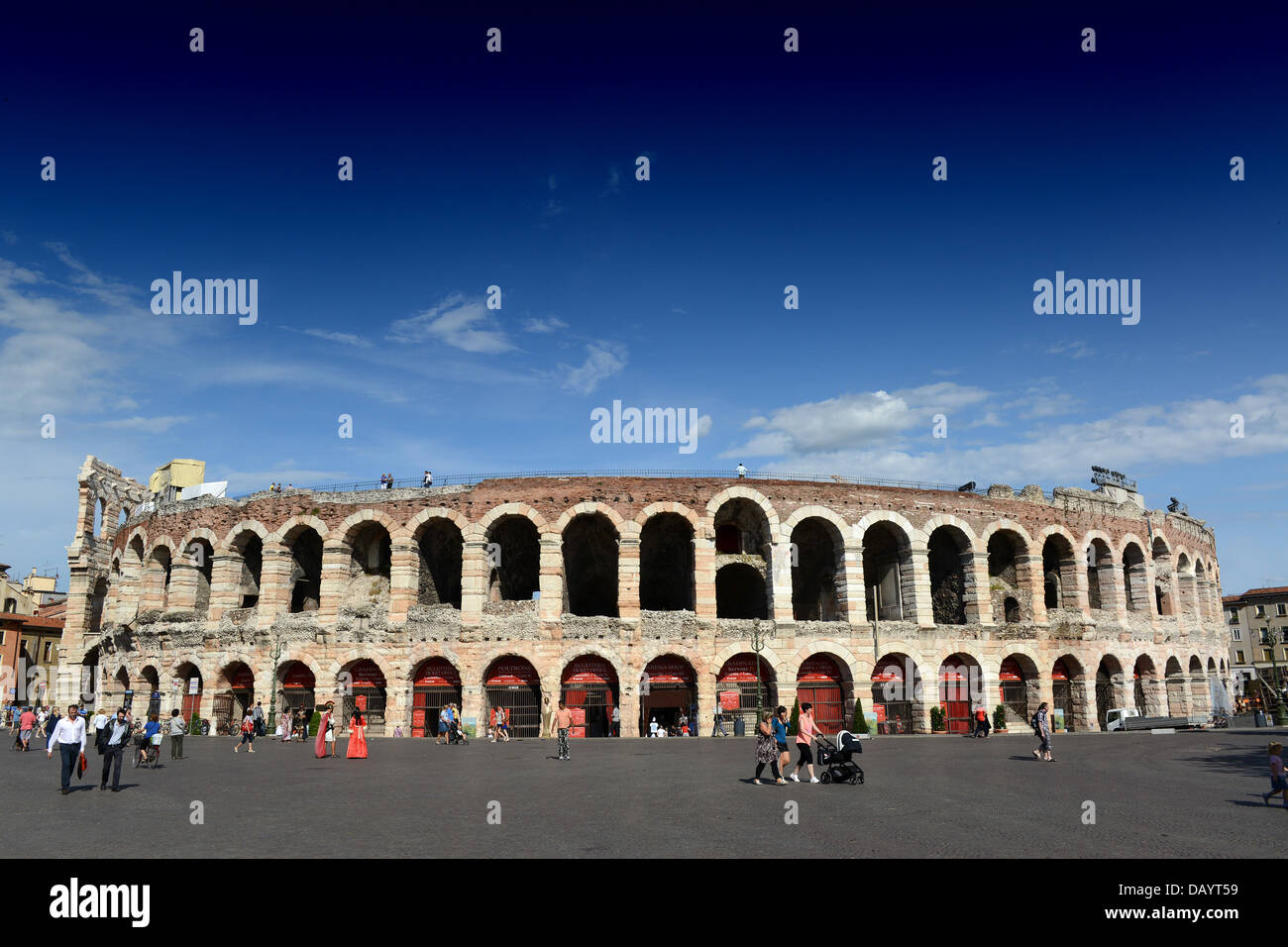 Verona Italy The Verona Arena (Arena di Verona) a Roman amphitheatre in Piazza Bra in Verona Italy Stock Photo
