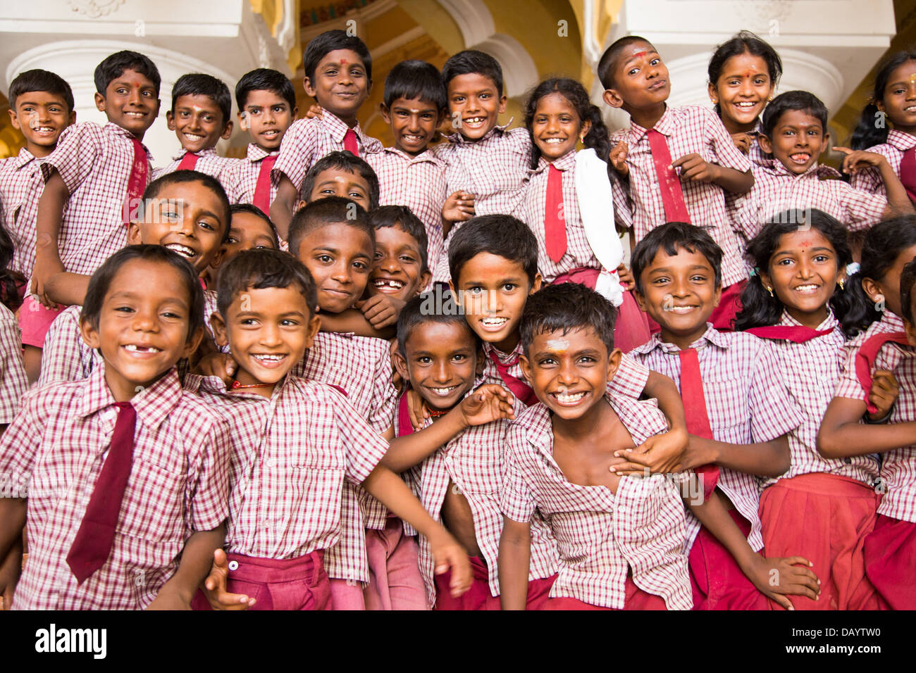 School children in Madurai, India Stock Photo
