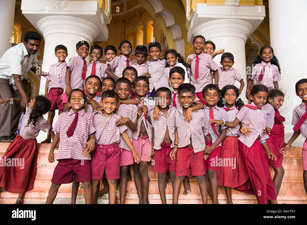 School children in Madurai, India Stock Photo