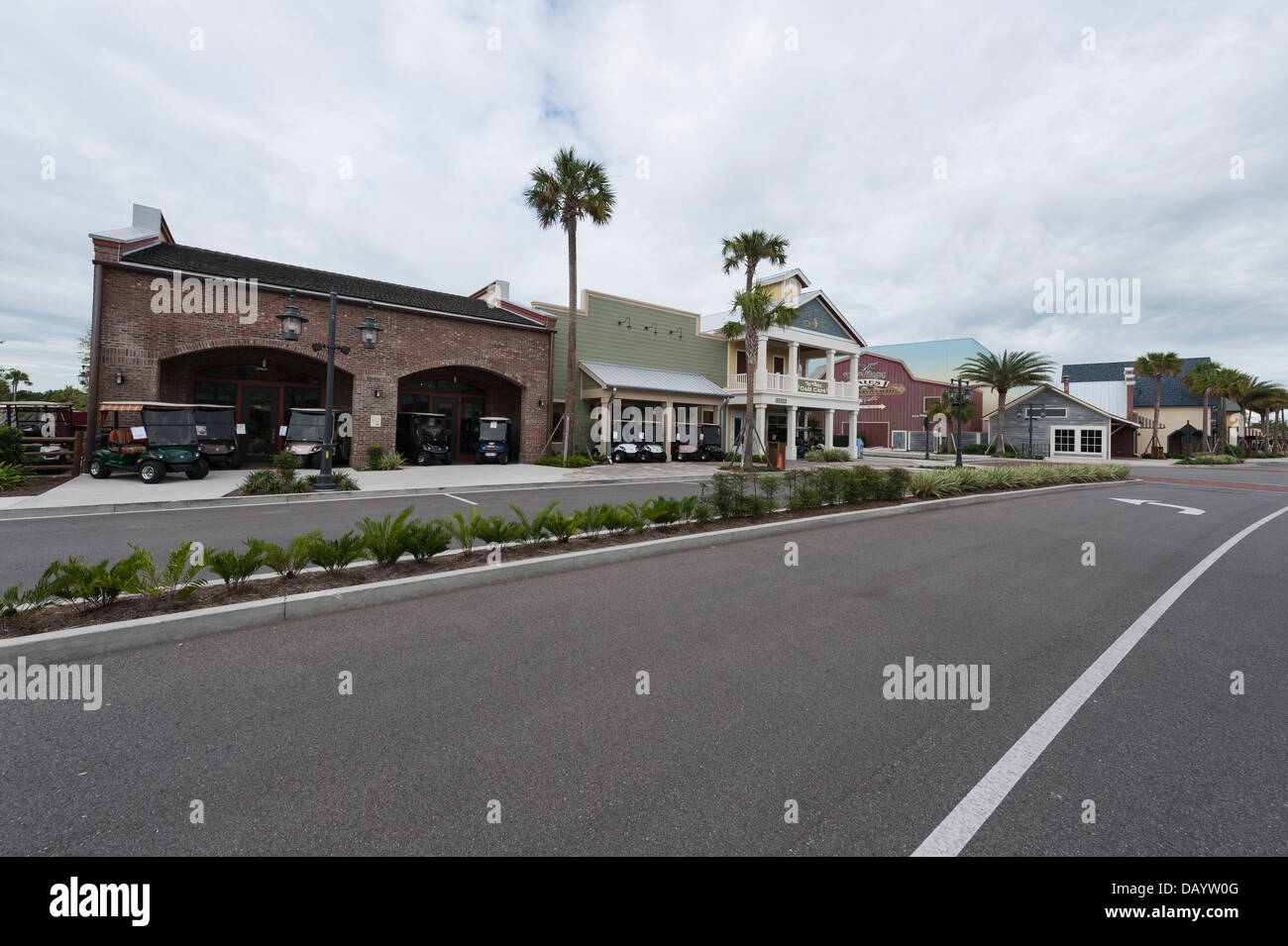 A golf car store in Brownwood at the Villages, Florida USA a retirement