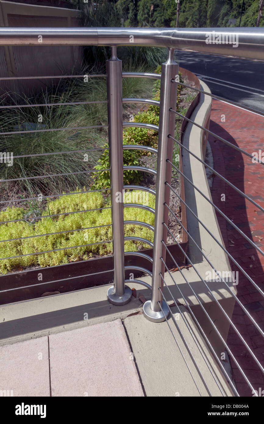 Stainless Steel Cable Railing System Corner Detail Rails To Trails 13th Street Pedestrian Bridge Stock Photo Alamy