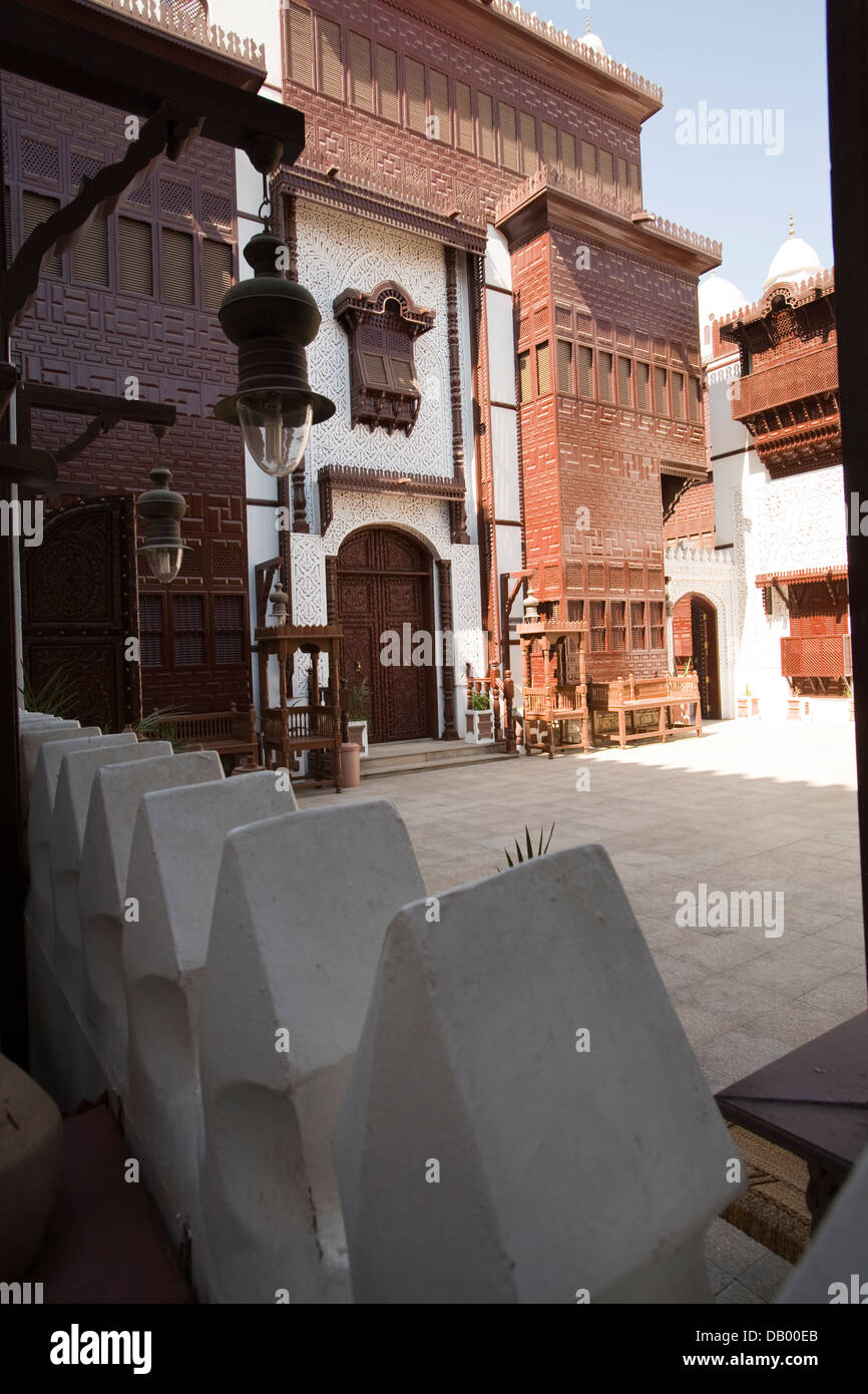 Interior courtyard of the Al-Tayibat City Museum for International Civilization, Jeddah, Saudi Arabia Stock Photo