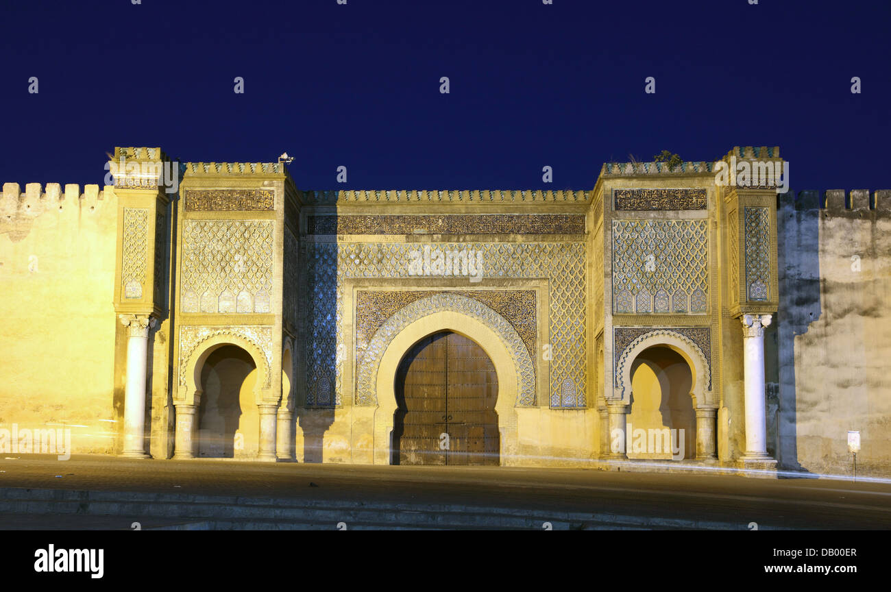 Bab El-Mansour gate in Meknes, Morocco Stock Photo