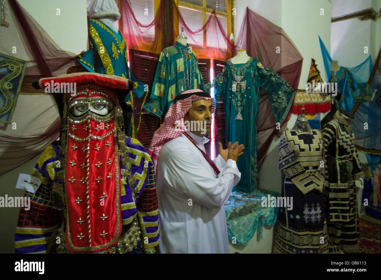 Traditional Arabian Bedouins display at Naseef House in Old Jeddah (Al-Balad), Saudi Arabia. Stock Photo